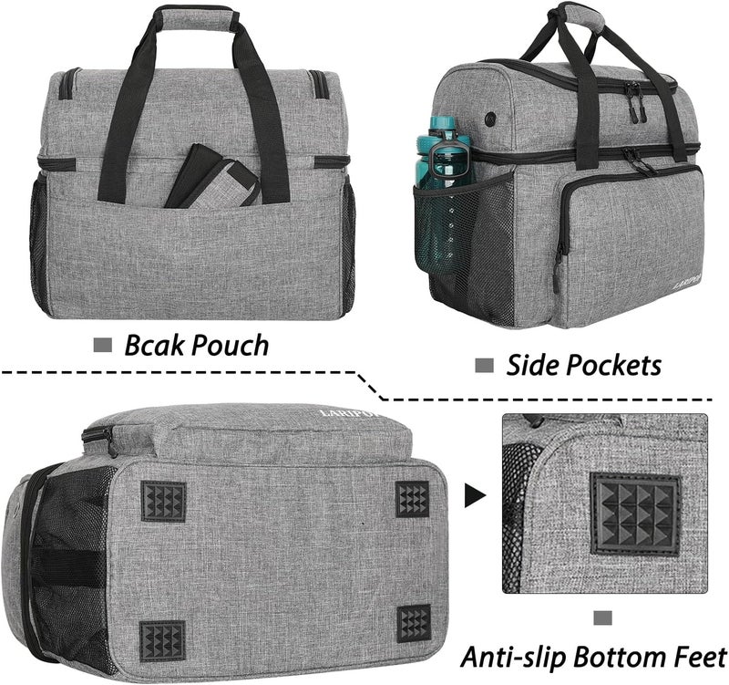 LARIPOP 2 Ball Bowling Bag, Double Bowling Ball Bag with Dual Padded Holder & Shoe Compartment- Fits Shoes Up to Mens Size 16 - Image 4
